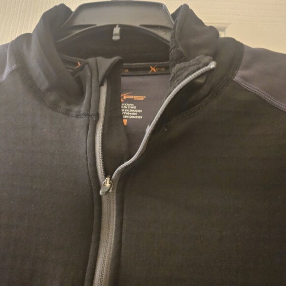 XPS quarter zip black warm base layer thumb holes workout running hiking shirt M - Picture 2 of 7